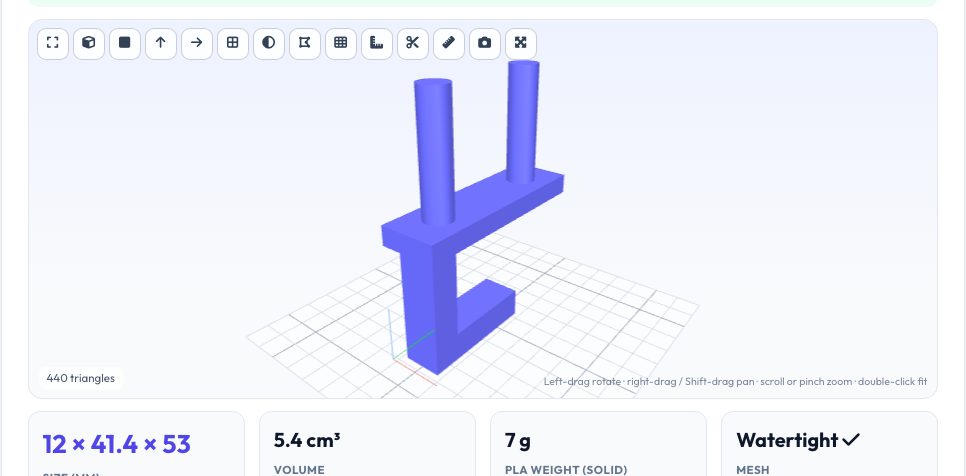 Screenshot of the free Pegboard Panel & Peg Hook Generator tool on AZRS QuickFix